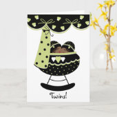 Schlafen mit zwei Babys Neue Baby Grußkarte Karte (Gelbe Blume)