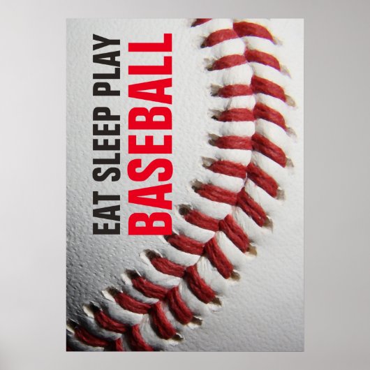 Schlafen Naher Baseball essen Poster (Vorne)