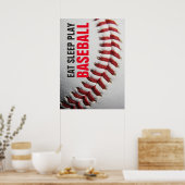 Schlafen Naher Baseball essen Poster (Küche)