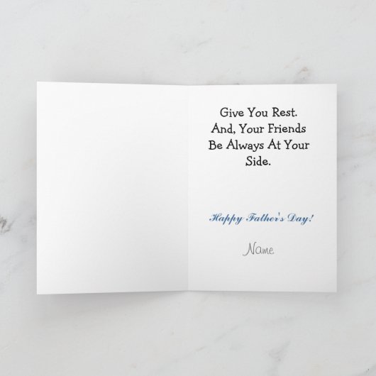 Schlafen oder Ausgehen eines Mannes auf der Grußka Karte (Innenseite)