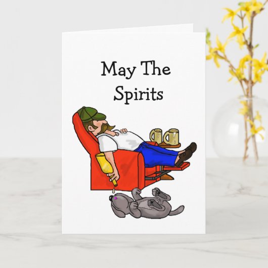 Schlafen oder Ausgehen eines Mannes auf der Grußka Karte (Gelbe Blume)