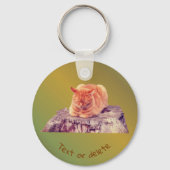 Schlafen Orange Tabby Cat Tier Personalisiert Schlüsselanhänger (Rückseite)