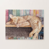 Schlafen Orangefarbener Katze in einem virtuellen Puzzle (Horizontal)