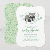 Schlafen Raccoon Babydusche Woodland