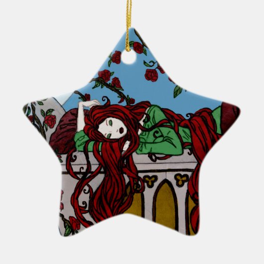 Schlafen Rapunzel Keramikornament (Vorne)