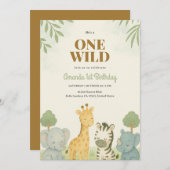 Schlafen Safari Baby Tiere Geburtstagseinladung Einladung (Vorne/Hinten)