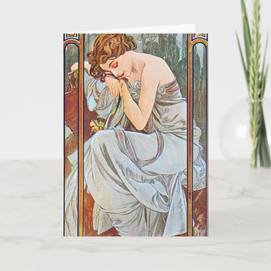 Schlafen Schöne Frau Karte (Vorderseite)