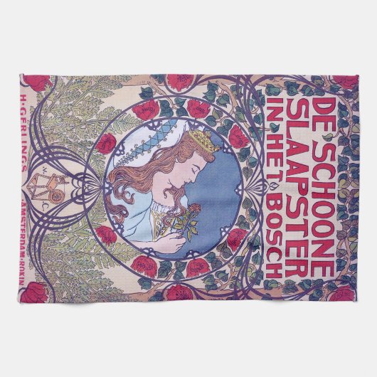 Schlafen Schönheit, Deckkunst, Van Caspel Geschirrtuch (Horizontal)