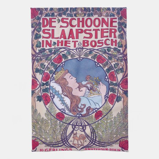 Schlafen Schönheit, Deckkunst, Van Caspel Geschirrtuch (Vertikal)