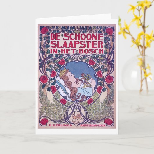 Schlafen Schönheit, Deckkunst, Van Caspel Karte (Gelbe Blume)