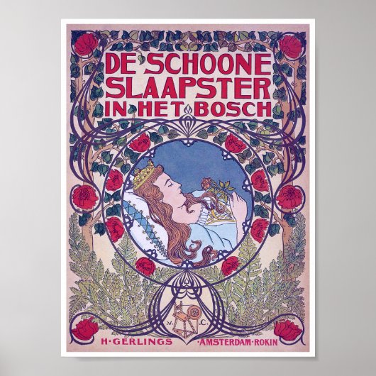 Schlafen Schönheit, Deckkunst, Van Caspel Poster (Vorne)