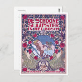 Schlafen Schönheit, Deckkunst, Van Caspel Postkarte (Vorne/Hinten)