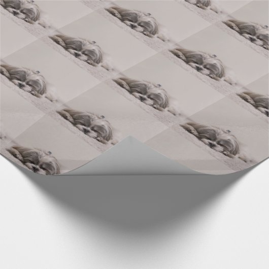 Schlafen Shih tzu Dog Geschenkpapier (Ecke)