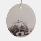 Schlafen Shih tzu Weihnachtsschmuck, Schlafhund Keramik Ornament (Links)