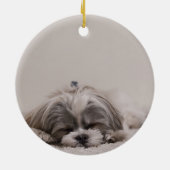 Schlafen Shih tzu Weihnachtsschmuck, Schlafhund Keramik Ornament (Hinten)