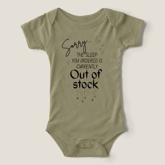 Schlafen Sie aus dem T - Shirt Baby Bodysuit (Design Vorderseite)