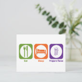 Schlafen Sie die Steuern vorbereiten Postkarte (Stehend Vorderseite)