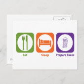 Schlafen Sie die Steuern vorbereiten Postkarte (Vorne/Hinten)