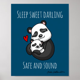 Schlafen Sie sicher und laut - Panda Mama und Baby Poster