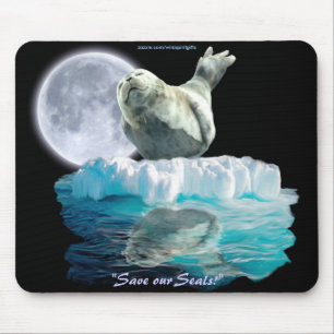 Schlafen Siegel Pup & Moon Wildlife Lover Mousepad