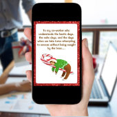 Schlafen Sloth Candy Cane Weihnachtsmitarbeiter Karte