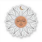 Schlafen Sonne und Mond Vinyl Aufkleber (Vorderseite)