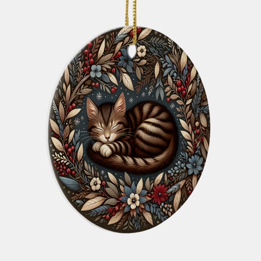 Schlafen Tabby Katze Ornament (Rechts)