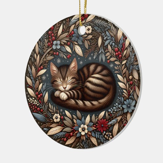 Schlafen Tabby Katze Ornament (Links)