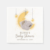 Schlafen Teddy Bear Moon Stars Neutrale Babydusche Serviette (Vorderseite)