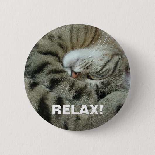 Schlafen Tiger-Cat Button (Vorderseite)