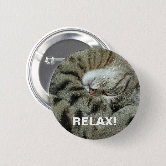 Schlafen Tiger-Cat Button (Vorne & Hinten)
