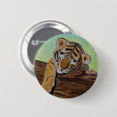 Schlafen Tiger Cub Malerei Button (Vorne & Hinten)