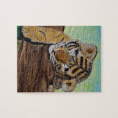 Schlafen Tiger Cub Malerei Puzzle (Horizontal)