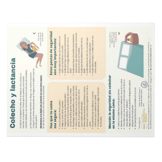 Schlafen und Stillen weg (Spanisch) Notizblock (Vorderseite)