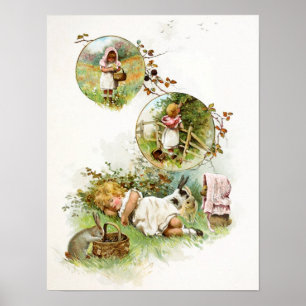 Schlafen und Träumen von sonnigen Kaninchen Poster
