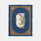 Schlafen Unicorn Royal Blue Medieval Fleecedecke (Vorderseite)