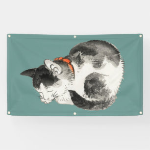 SCHLAFEN VON CAT JAPANISE WOODBLOCK DRUCKBanner Banner