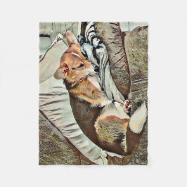 Schlafen Walisischer Corgi auf Couch Fleecedecke