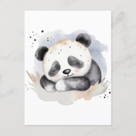 Schlafen Watercolor Baby Panda Bear Postkarte