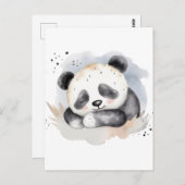 Schlafen Watercolor Baby Panda Bear Postkarte (Vorne/Hinten)
