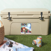 Schlafen Weihnachten Elf mit Calico Kitten Aufkleber (Kühler)