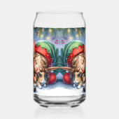 Schlafen Weihnachten Elf mit Calico Kitten Dosenglas (Rechts)