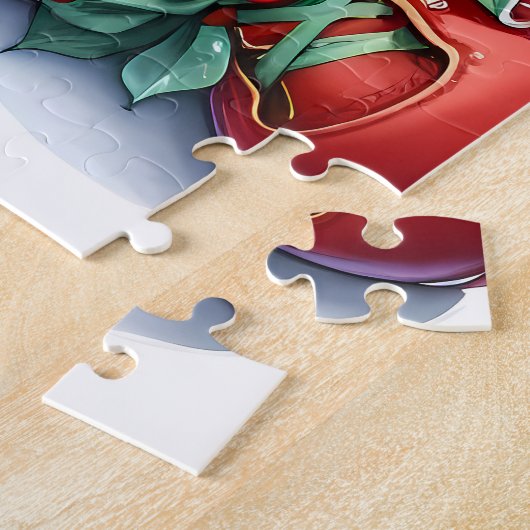 Schlafen Weihnachten Elf mit Calico Kitten Puzzle (Seite)