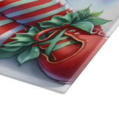 Schlafen Weihnachten Elf mit Calico Kitten Schneidebrett (Ecke)