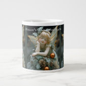 Schlafen Weihnachten Fairy Holly Pinecones Jumbo-Tasse (Vorderseite)