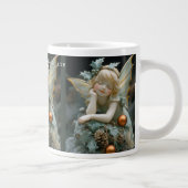 Schlafen Weihnachten Fairy Holly Pinecones Jumbo-Tasse (Rechts)