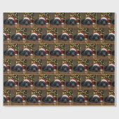 Schlafen Weihnachten Schwarzer Labrador Retriever Geschenkpapier (Flach)