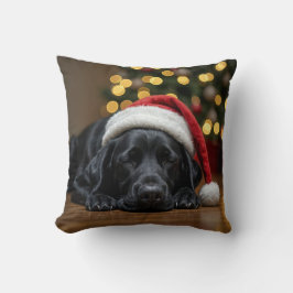 Schlafen Weihnachten Schwarzer Labrador Retriever Kissen