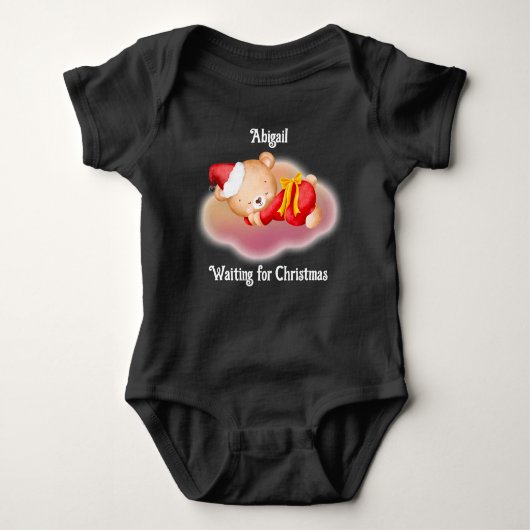 Schlafen Weihnachtsbärchen Baby Bodysuit Baby Strampler (Vorderseite)