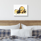 Schlafen Welpe Dog Cartoon Tiere Art Leinwanddruck (Insitu (Schlafzimmer))
